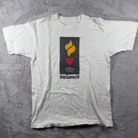 Vintage 90s Gay Games IV Unity 94 NYC T-Shirt White Single Stitch Large 1994